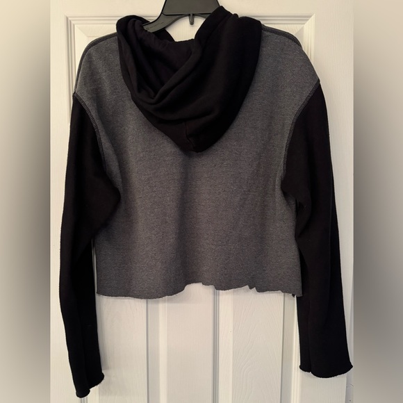 REDONE Notre Dame Upcycled Cropped Hoodie Women’s Grey & Black Size XS/Small - Picture 4 of 10